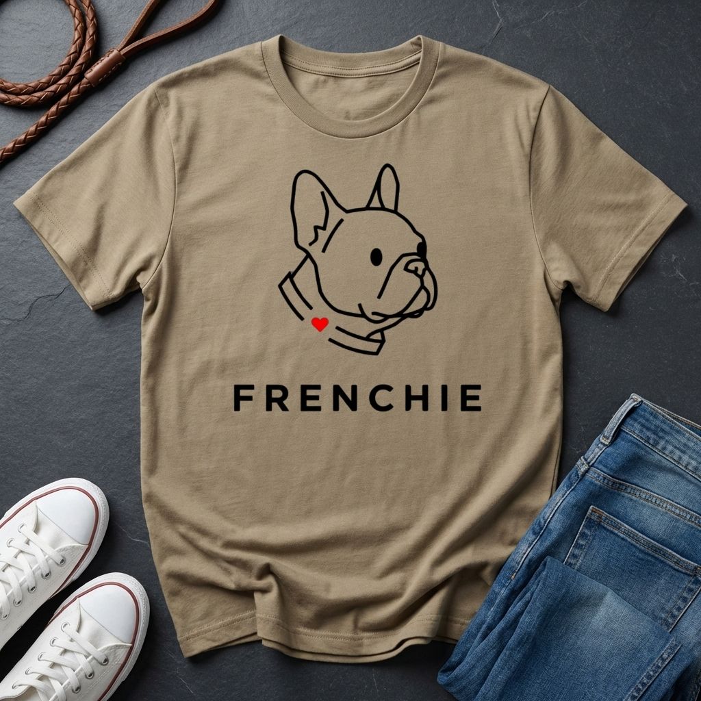 Frenchie Minimalist Shirt — Bold Line Art French Bulldog Tee — Comfort Colors 1717