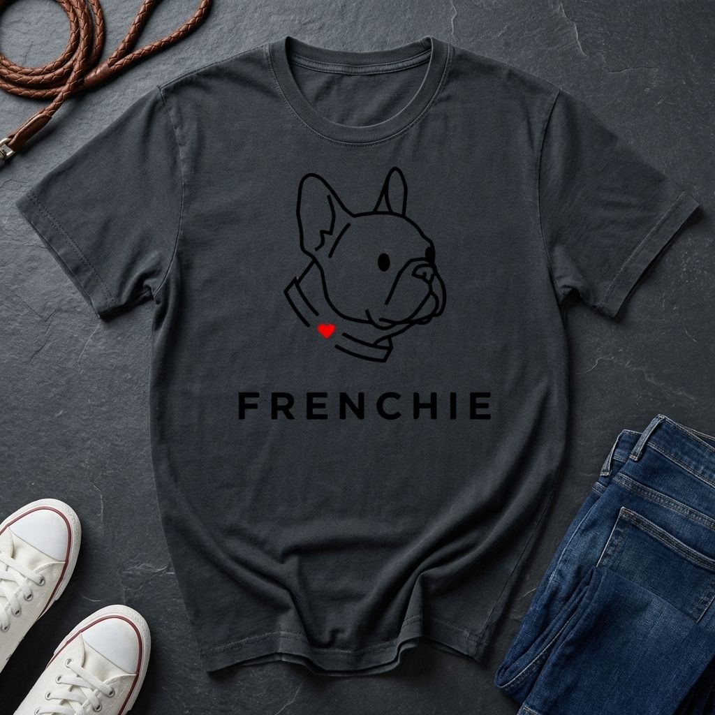 Frenchie Minimalist Shirt — Bold Line Art French Bulldog Tee — Comfort Colors 1717