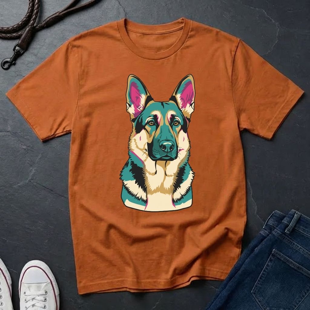 German Shepherd "Guardian" Graphic Pop Art Tee - Comfort Colors 1717