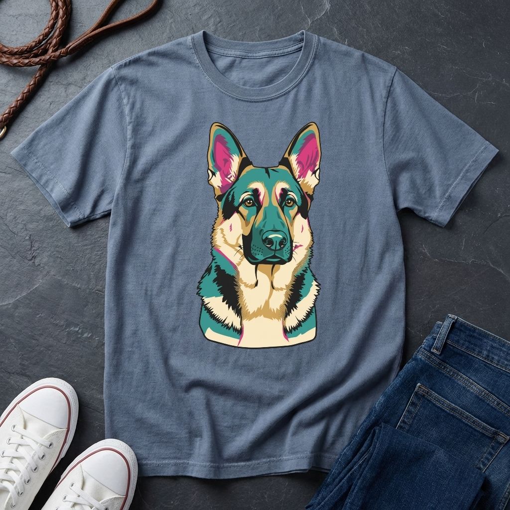 German Shepherd "Guardian" Graphic Pop Art Tee - Comfort Colors 1717