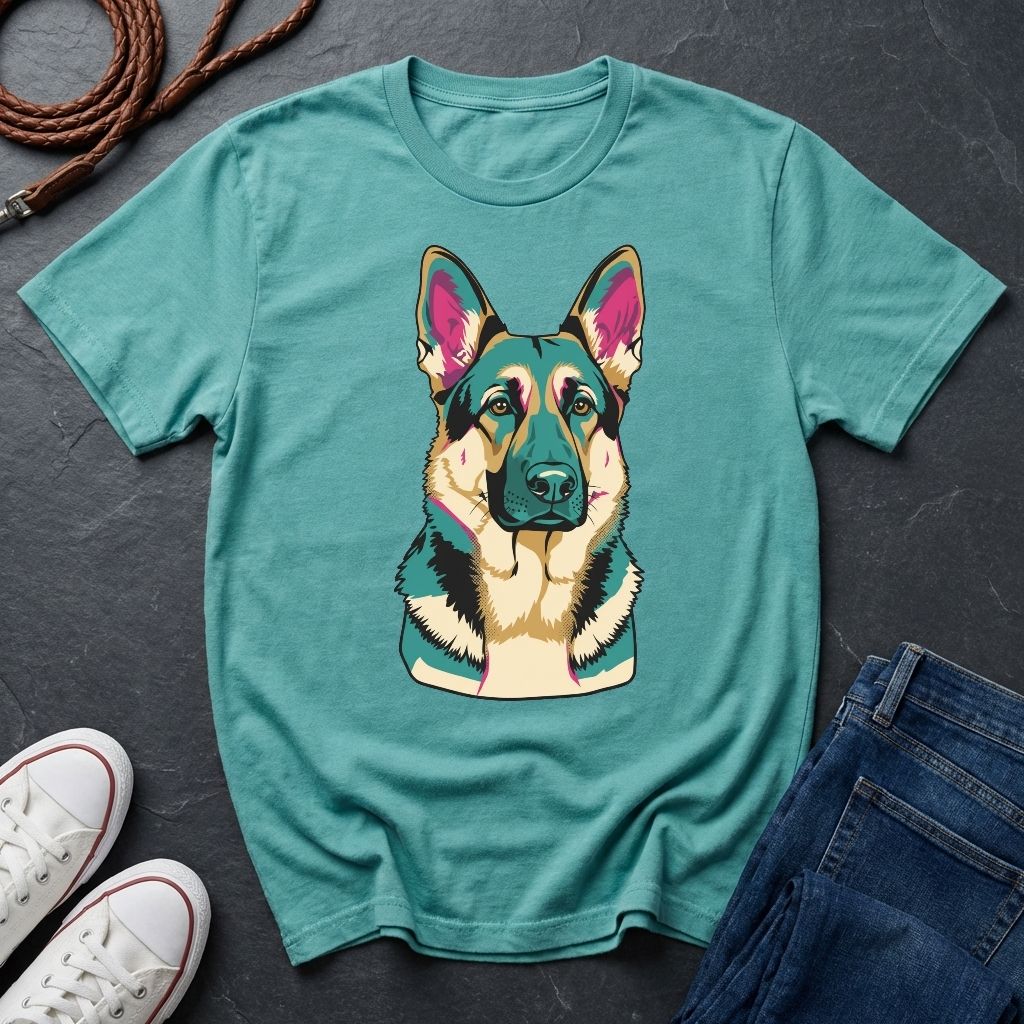German Shepherd "Guardian" Graphic Pop Art Tee - Comfort Colors 1717