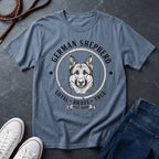 German Shepherd "Loyal Brave True" Retro Badge T-Shirt