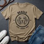 Beagle "Loyal Curious True" Retro Badge T-Shirt