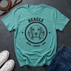 Beagle "Loyal Curious True" Retro Badge T-Shirt
