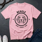 Beagle "Loyal Curious True" Retro Badge T-Shirt