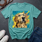 Golden Retriever with Glasses Pop Art Tee - Comfort Colors 1717
