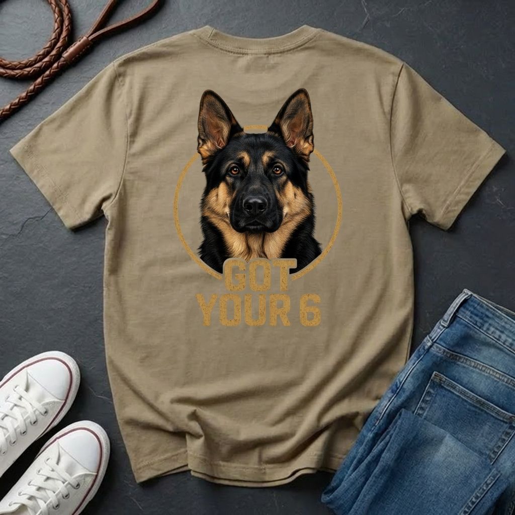 German Shepherd "Got Your 6" Graphic T-Shirt — K9 Tactical Support Tee