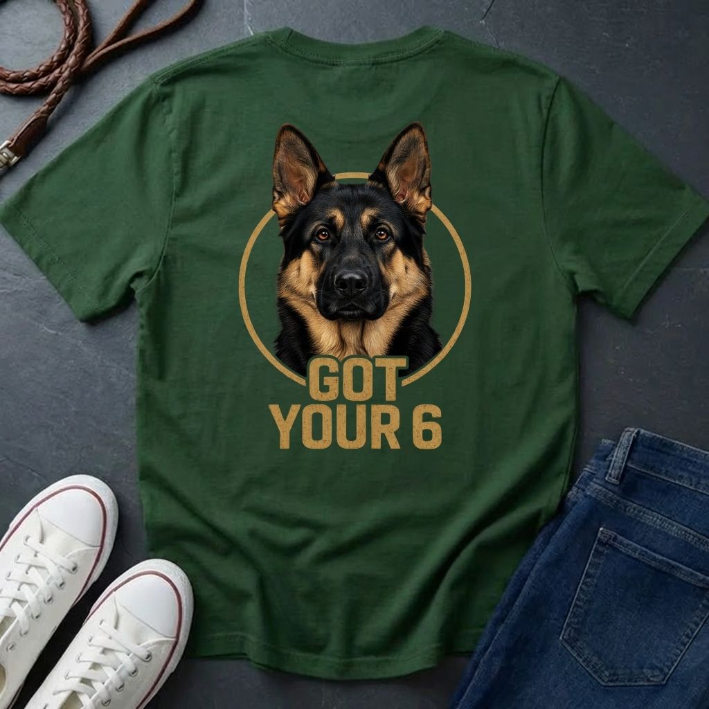 German Shepherd "Got Your 6" Graphic T-Shirt — K9 Tactical Support Tee