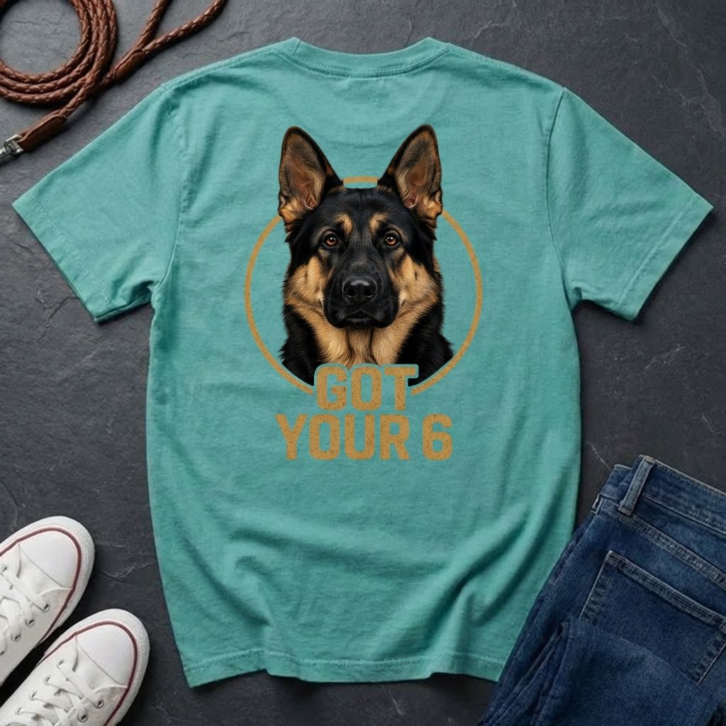 German Shepherd "Got Your 6" Graphic T-Shirt — K9 Tactical Support Tee