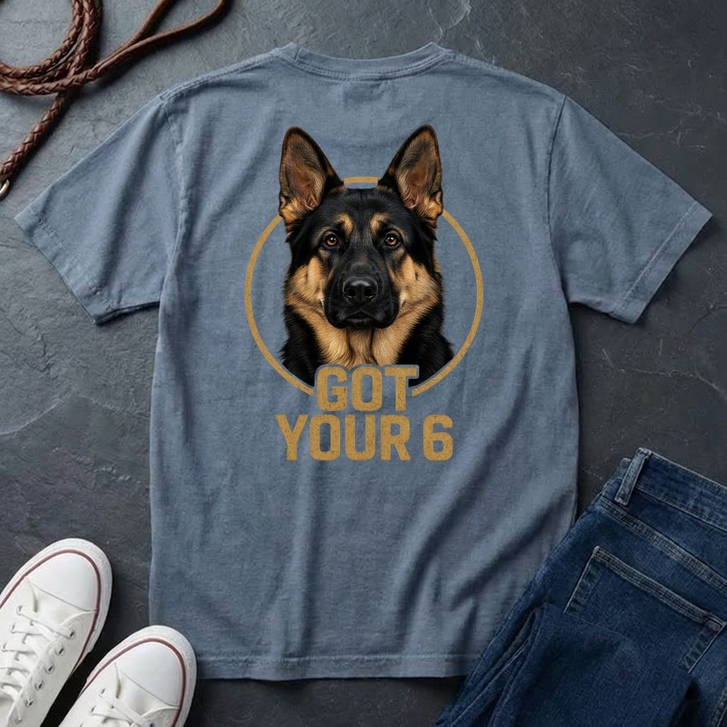 German Shepherd "Got Your 6" Graphic T-Shirt — K9 Tactical Support Tee