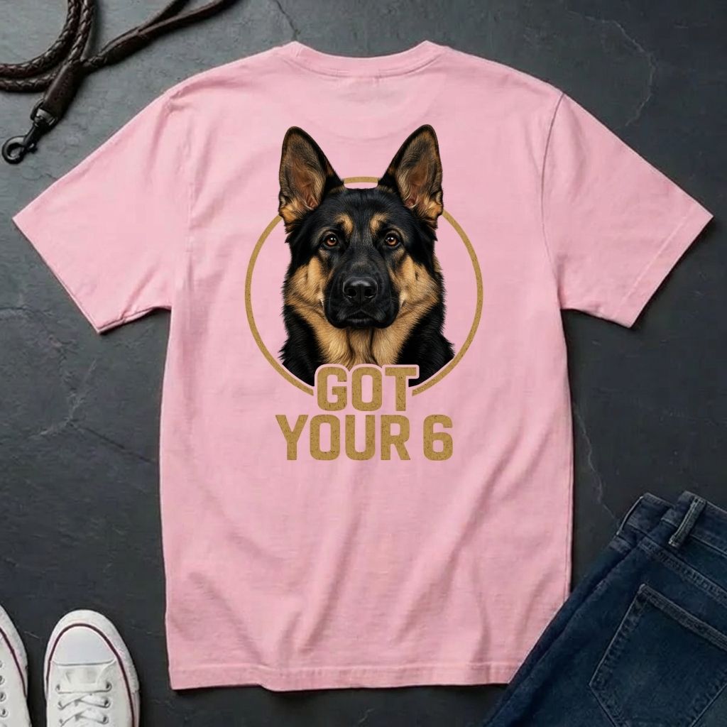 German Shepherd "Got Your 6" Graphic T-Shirt — K9 Tactical Support Tee