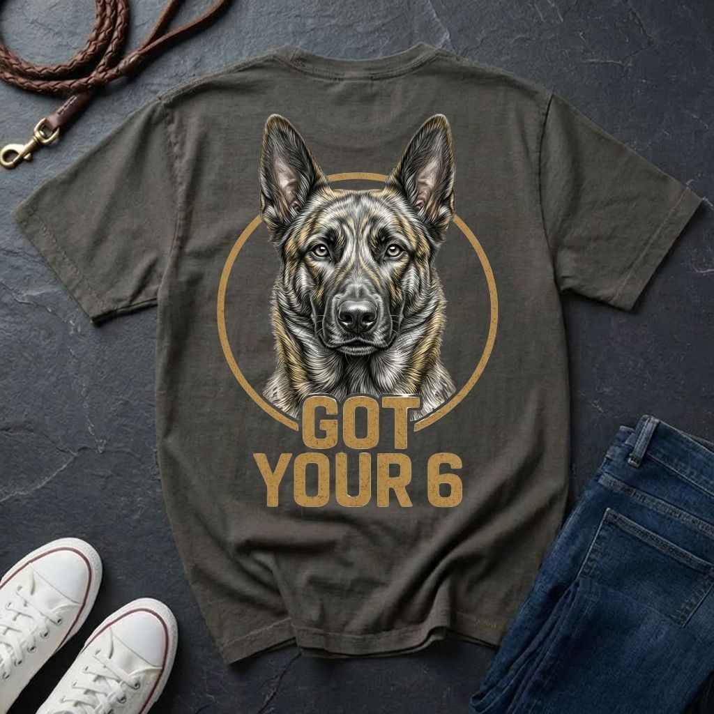 K9 Dutch Shepherd "Got Your 6" Graphic T-Shirt — Tactical Support Tee