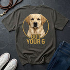 Golden Retriever "Got Your 6" Graphic T-Shirt — Dog Lover Tactical Tee