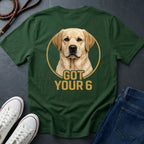 Golden Retriever "Got Your 6" Graphic T-Shirt — Dog Lover Tactical Tee