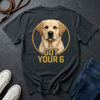 Golden Retriever "Got Your 6" Graphic T-Shirt — Dog Lover Tactical Tee