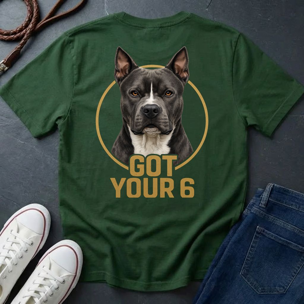 Got Your 6 Pit Bull Graphic Pop Art T-Shirt – Cropped Ears Edition