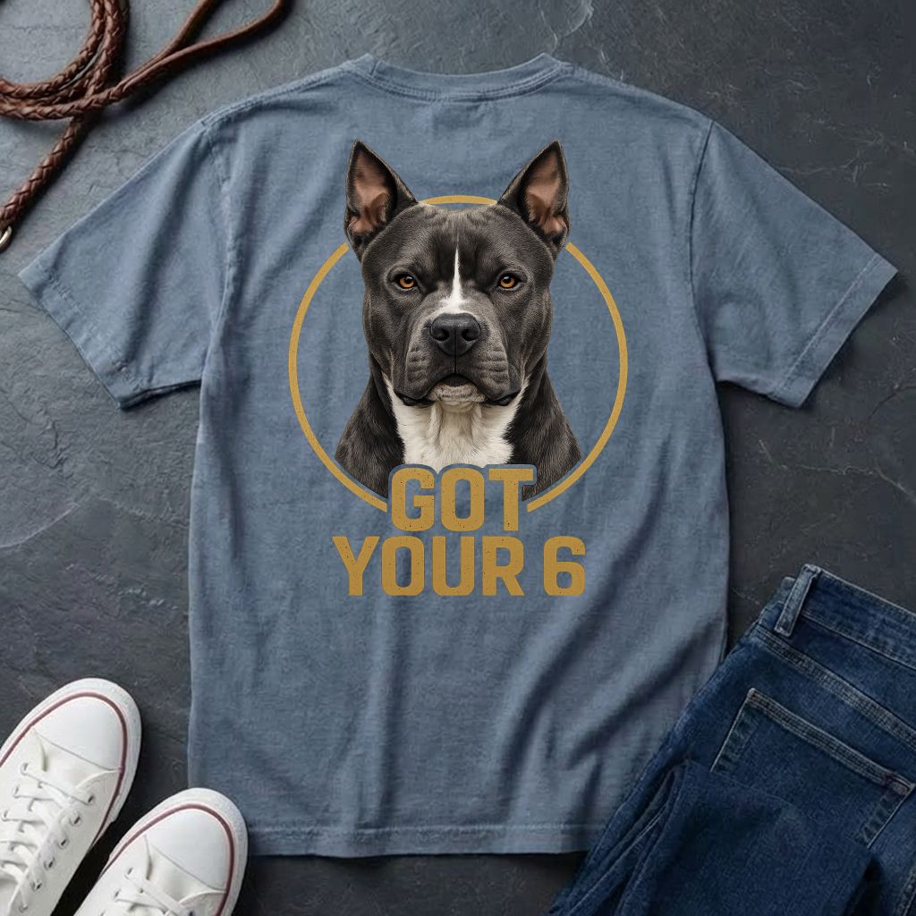 Got Your 6 Pit Bull Graphic Pop Art T-Shirt – Cropped Ears Edition