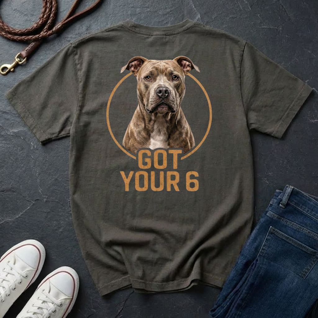 Got Your 6 Pit Bull Graphic Pop Art T-Shirt – Natural Ears Edition