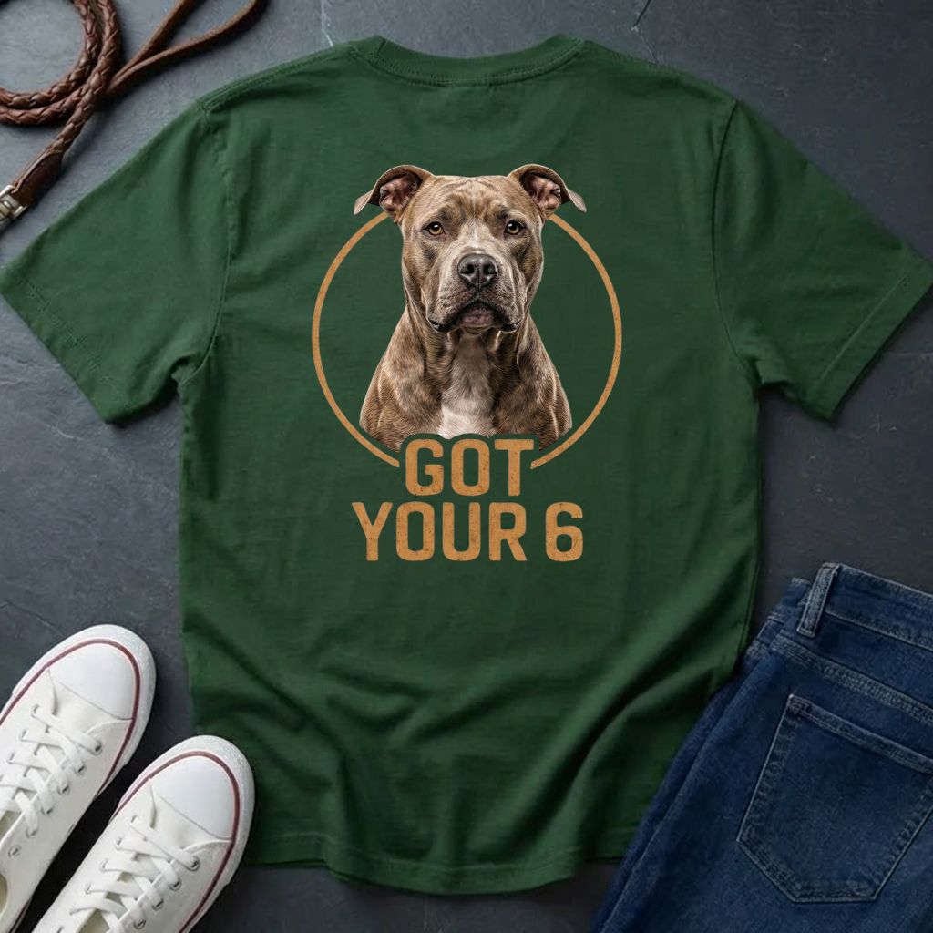Got Your 6 Pit Bull Graphic Pop Art T-Shirt – Natural Ears Edition