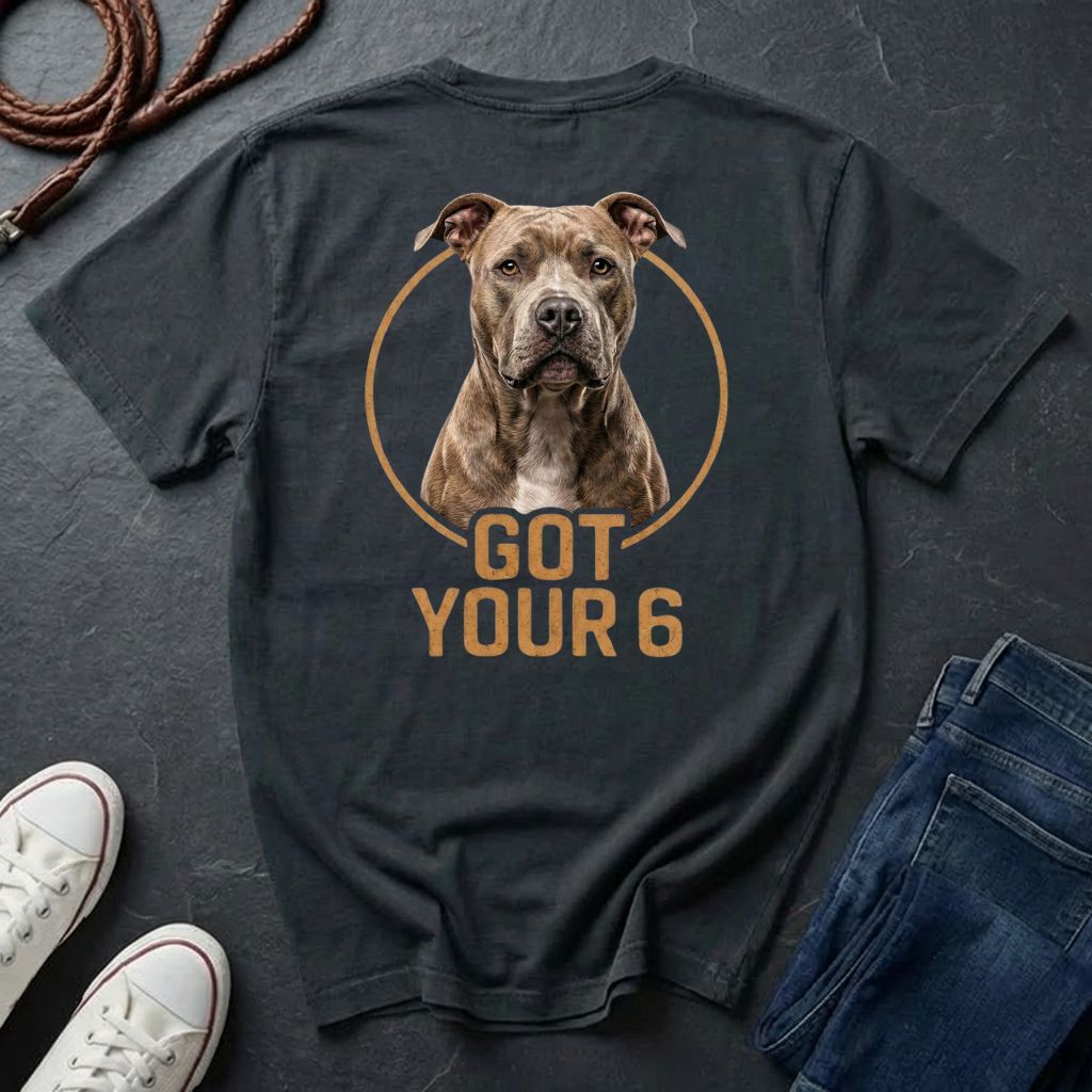 Got Your 6 Pit Bull Graphic Pop Art T-Shirt – Natural Ears Edition