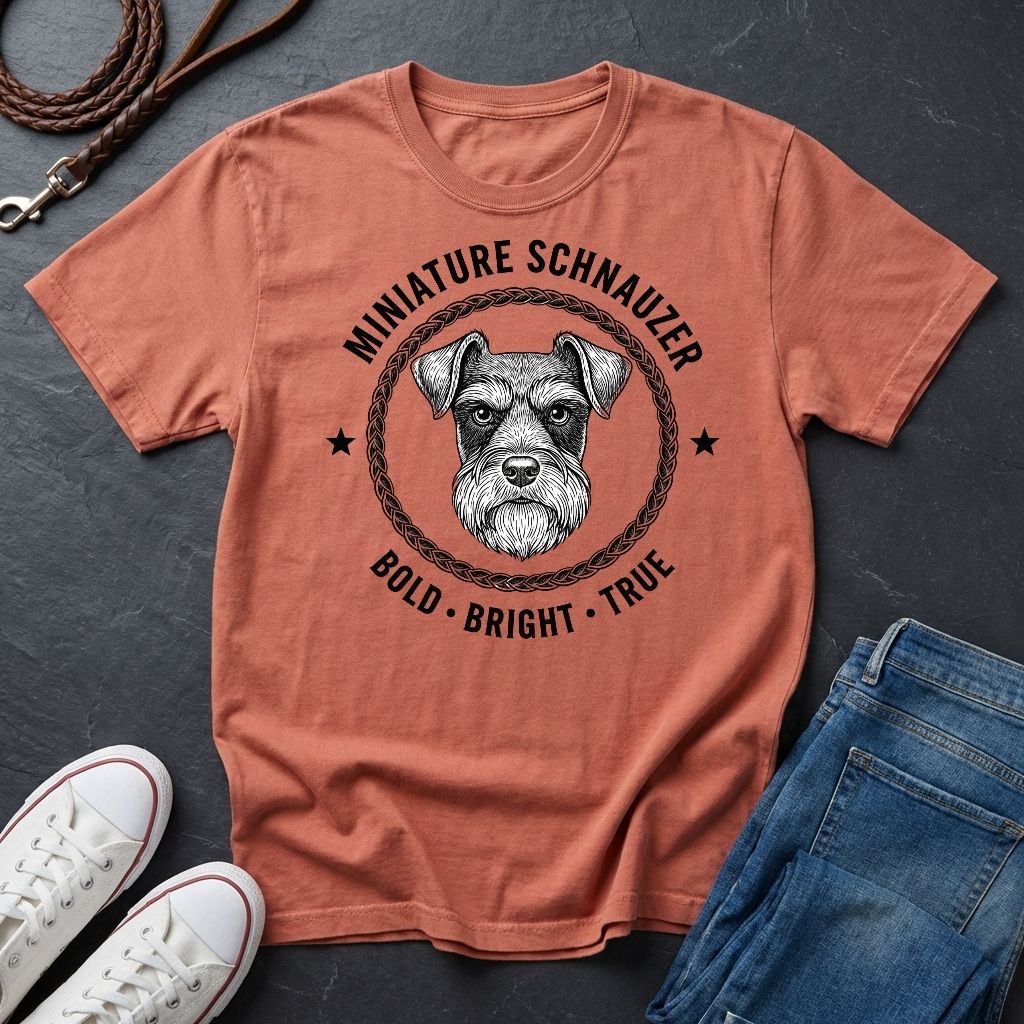 Miniature Schnauzer "Bold • Bright • True" Graphic Pop Art T-Shirt
