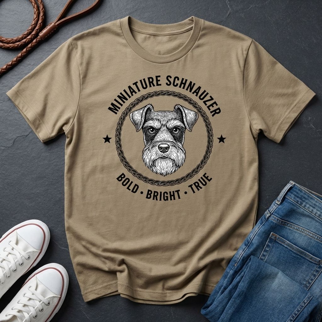 Miniature Schnauzer "Bold • Bright • True" Graphic Pop Art T-Shirt