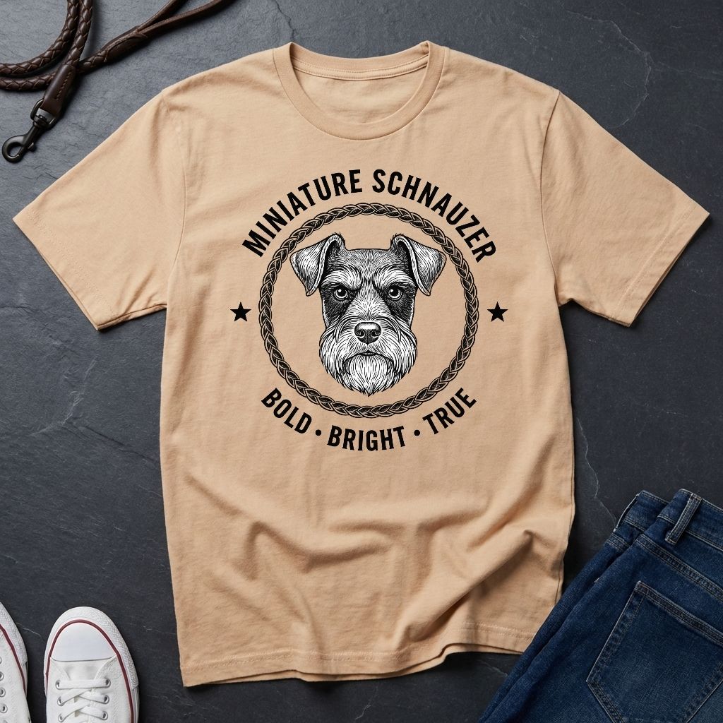 Miniature Schnauzer "Bold • Bright • True" Graphic Pop Art T-Shirt
