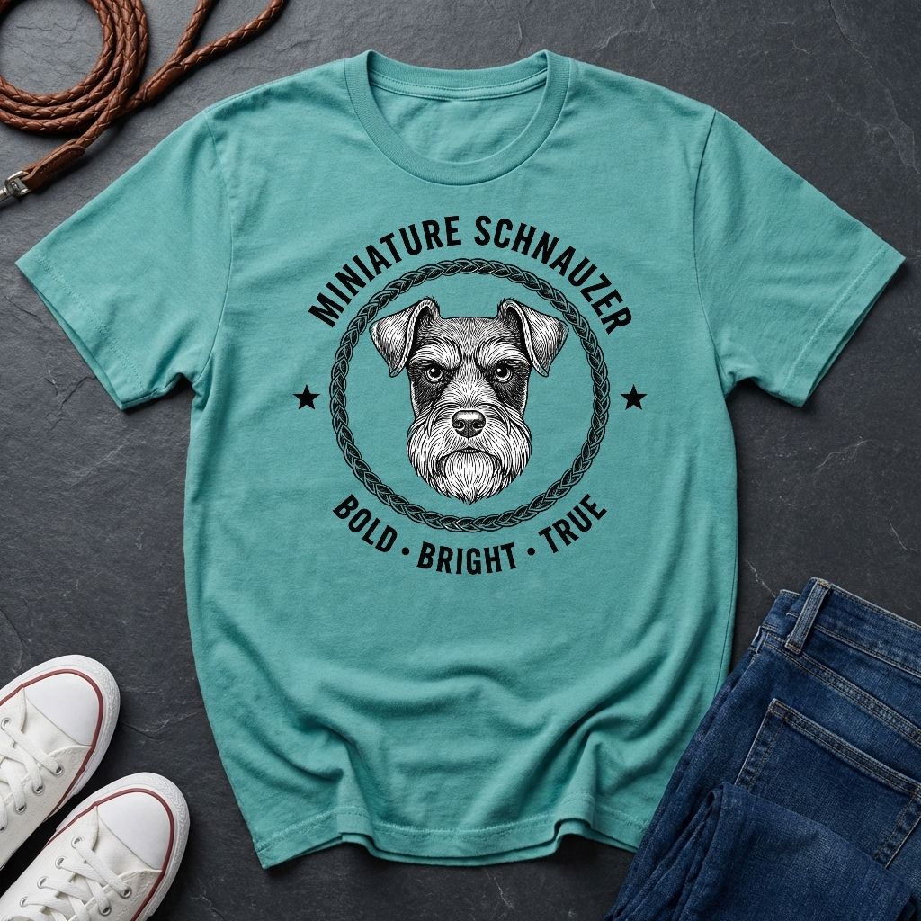 Miniature Schnauzer "Bold • Bright • True" Graphic Pop Art T-Shirt