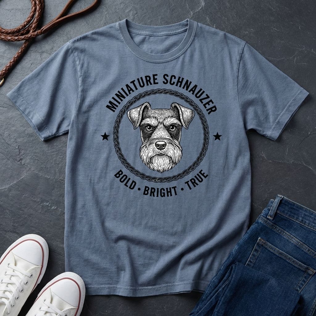Miniature Schnauzer "Bold • Bright • True" Graphic Pop Art T-Shirt