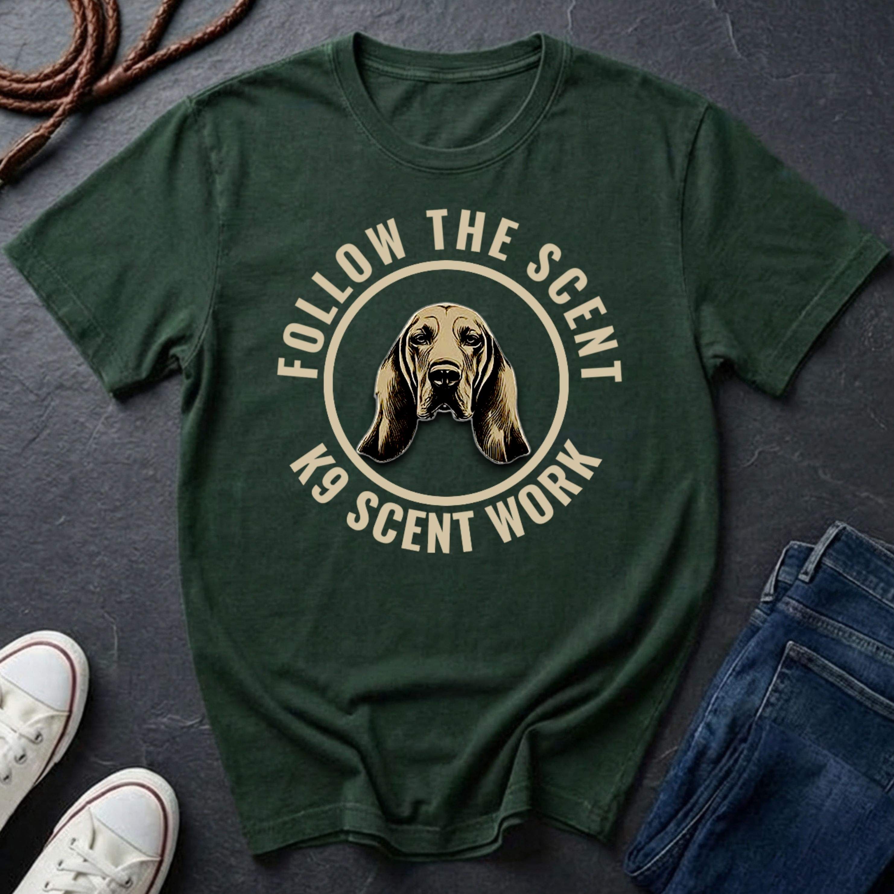Bloodhound Shirt – Follow The Scent – K9 Scent Work Comfort Colors Tee