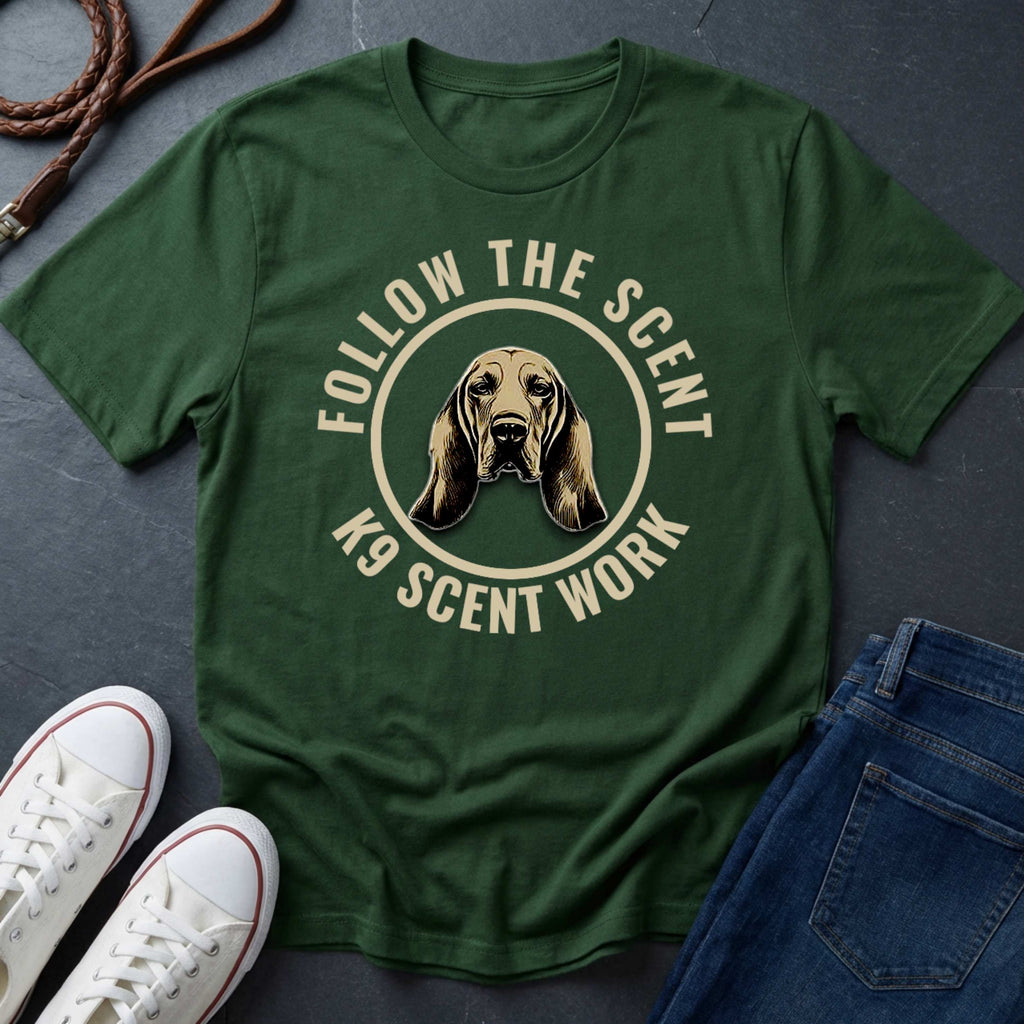 Bloodhound Shirt – Follow The Scent – K9 Scent Work Comfort Colors Tee