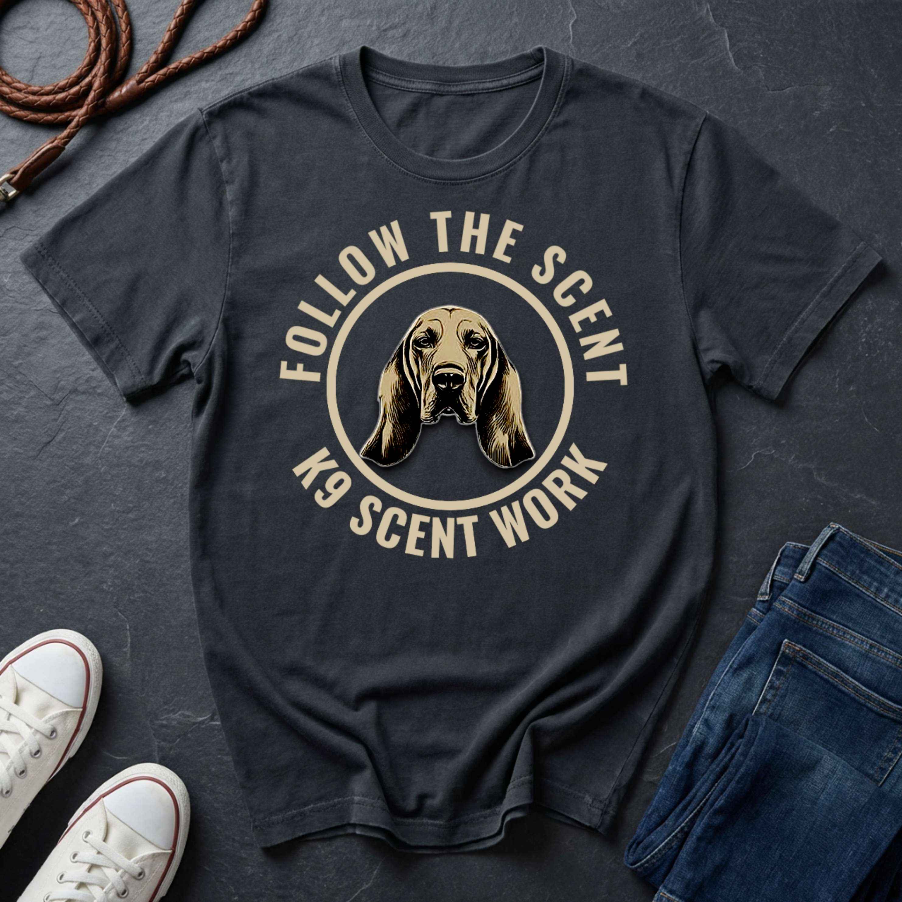 Bloodhound Shirt – Follow The Scent – K9 Scent Work Comfort Colors Tee