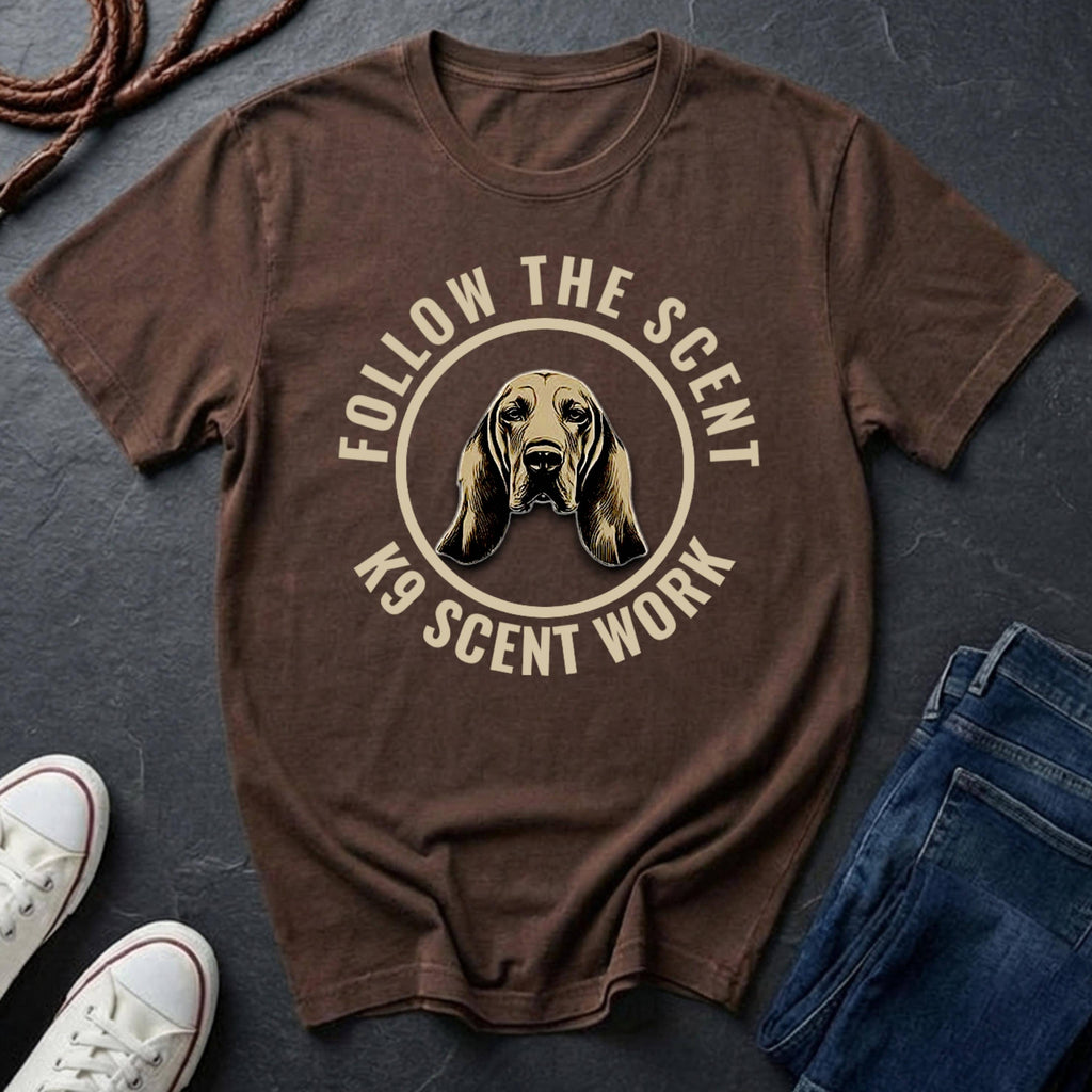 Bloodhound Shirt – Follow The Scent – K9 Scent Work Comfort Colors Tee