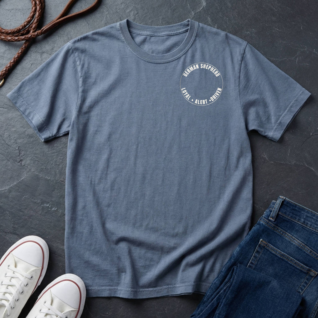 German Shepherd Shirt – Loyal Alert Driven – Minimal Dog Lover Tee – Comfort Colors 1717