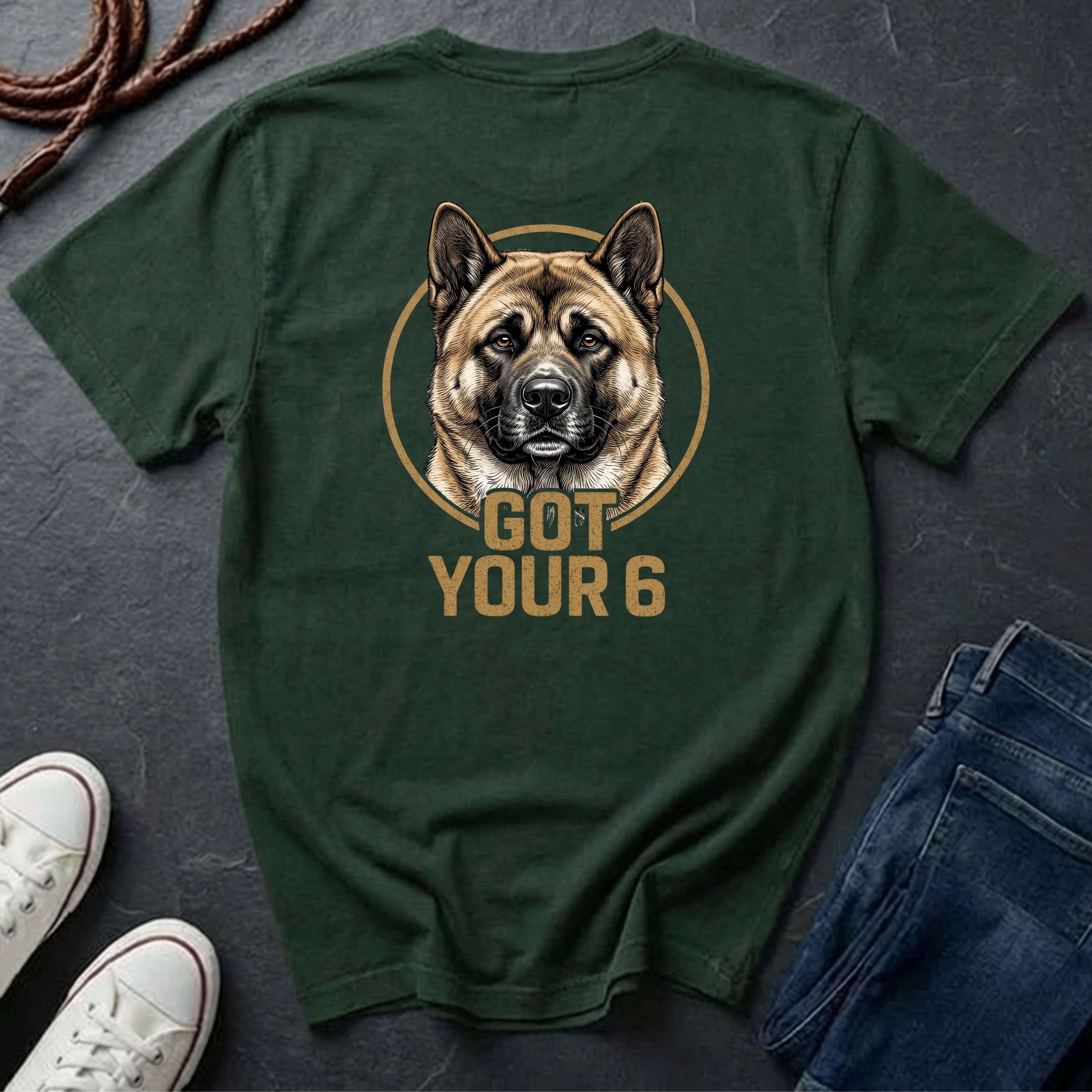 Akita Got Your 6 Shirt - Premium Dog Apparel for Guardian Owners