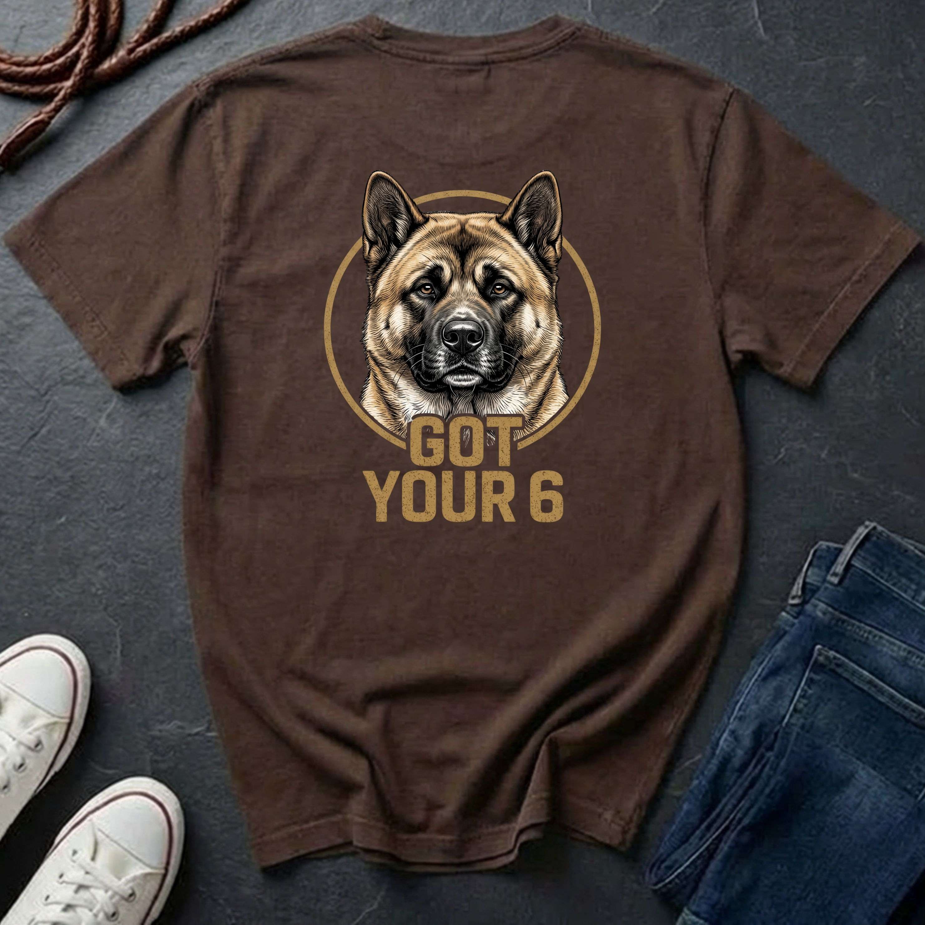 Akita Got Your 6 Shirt - Premium Dog Apparel for Guardian Owners