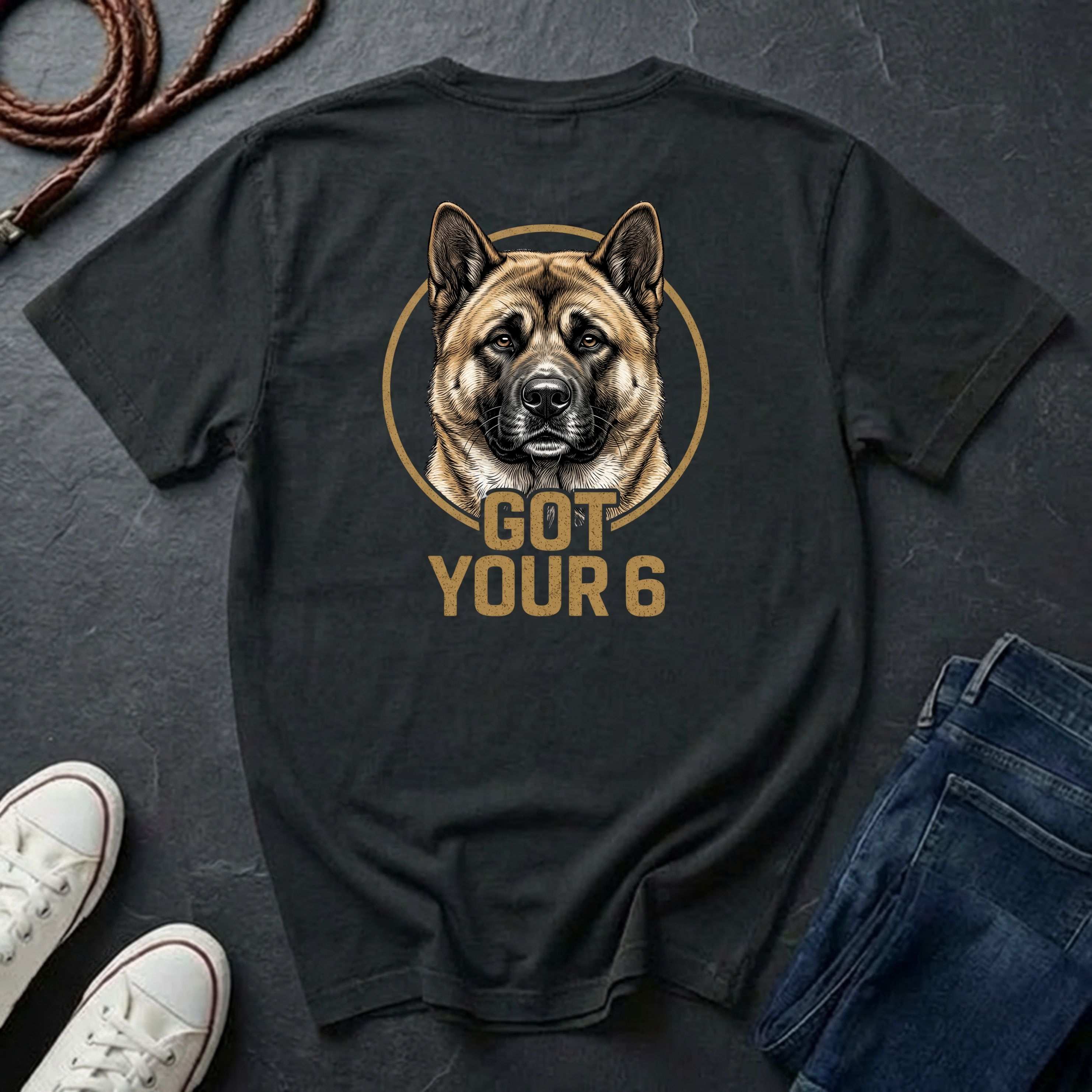 Akita Got Your 6 Shirt - Premium Dog Apparel for Guardian Owners