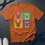 French Bulldog Pop Art Shirt, Warhol Style Frenchie Tee, Colorful 4 Panel Dog Graphic, Comfort Colors 1717