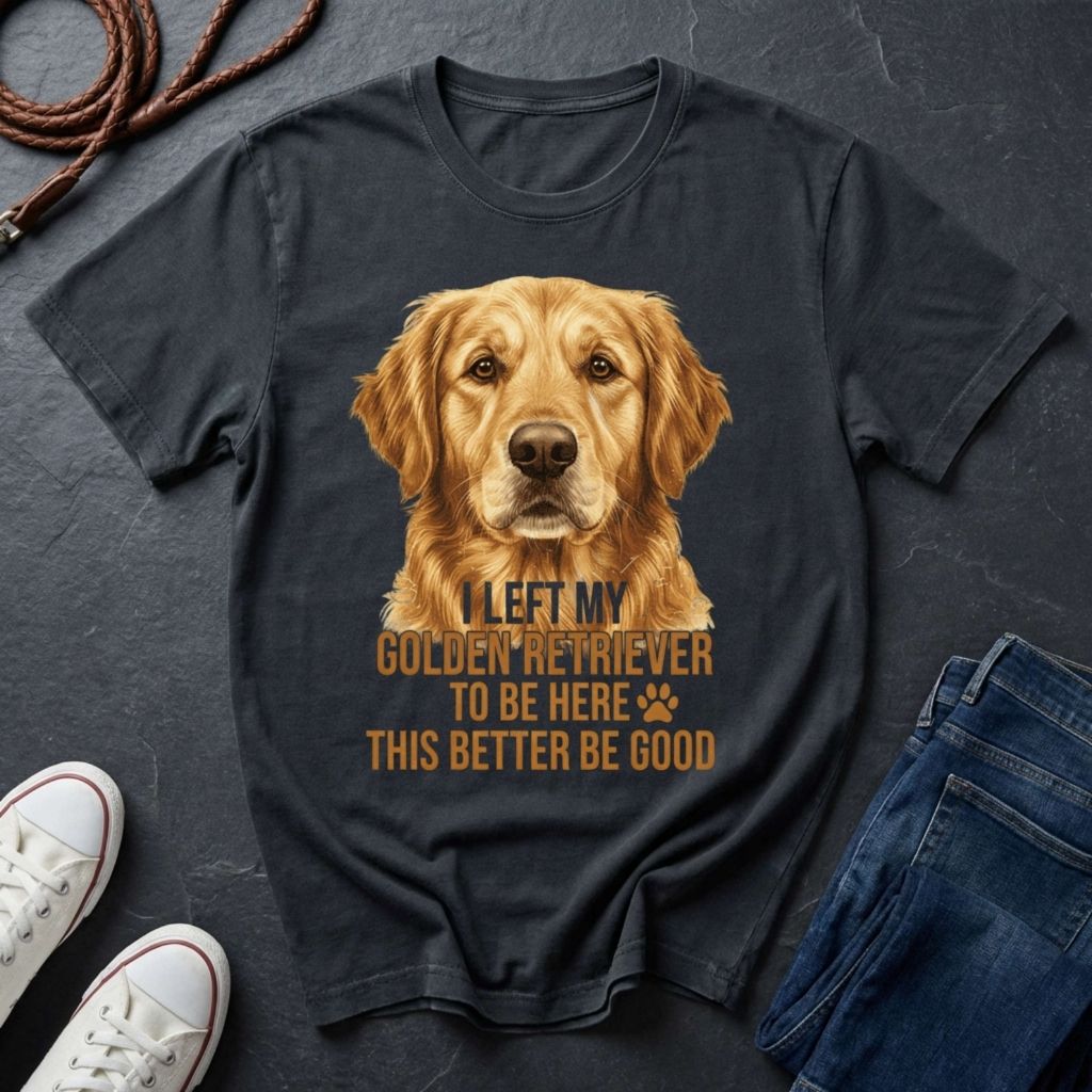 Golden Retriever T-Shirt | I Left My Golden Retriever To Be Here This Better Be Good | Dog Lover Gift