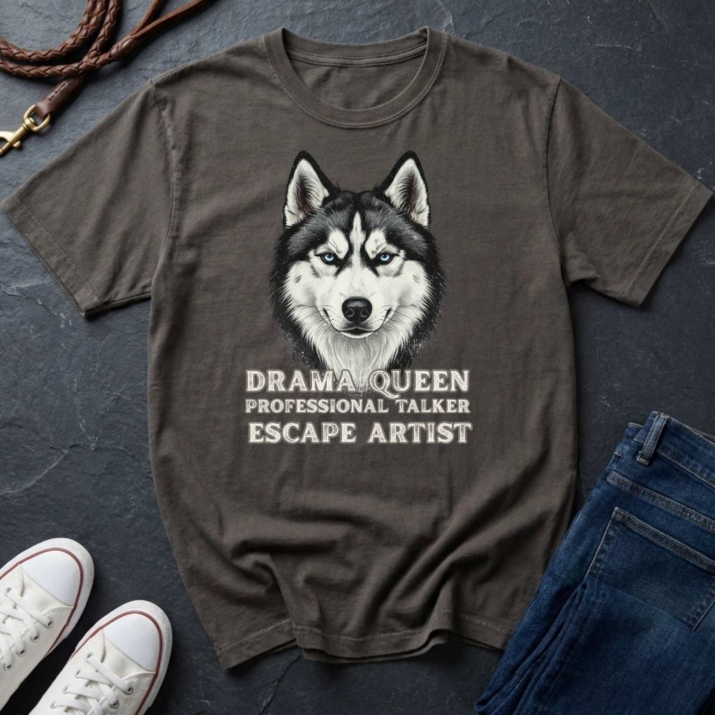 Husky T-Shirt | Drama Queen Professional Talker Escape Artist | Dog Lover Gift