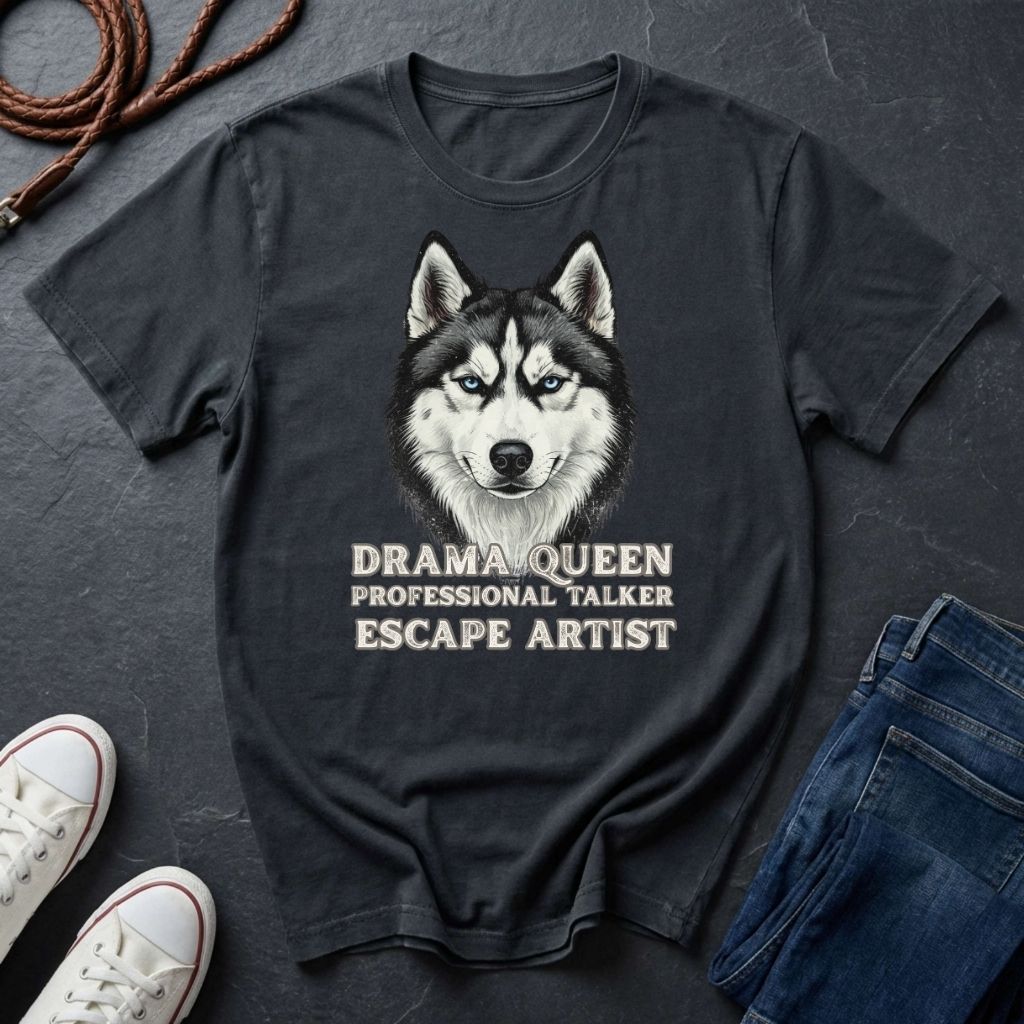 Husky T-Shirt | Drama Queen Professional Talker Escape Artist | Dog Lover Gift