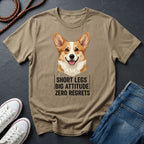 Corgi T-Shirt | Short Legs Big Attitude Zero Regrets | Dog Lover Gift