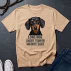Dachshund T-Shirt | Long Dog Short Temper Infinite Sass | Dog Lover Gift