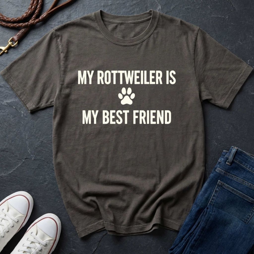 Rottweiler T-Shirt | My Rottweiler Is My Best Friend | Dog Lover Gift