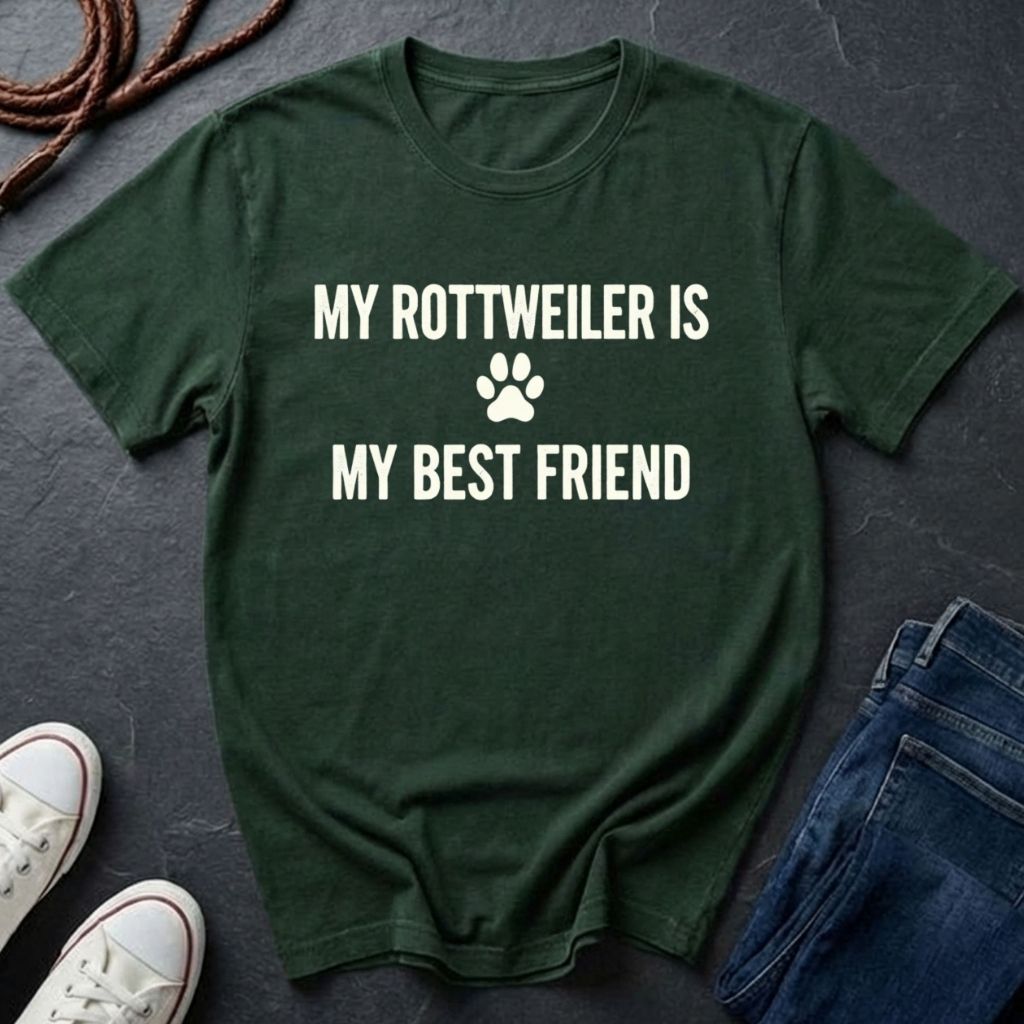 Rottweiler T-Shirt | My Rottweiler Is My Best Friend | Dog Lover Gift