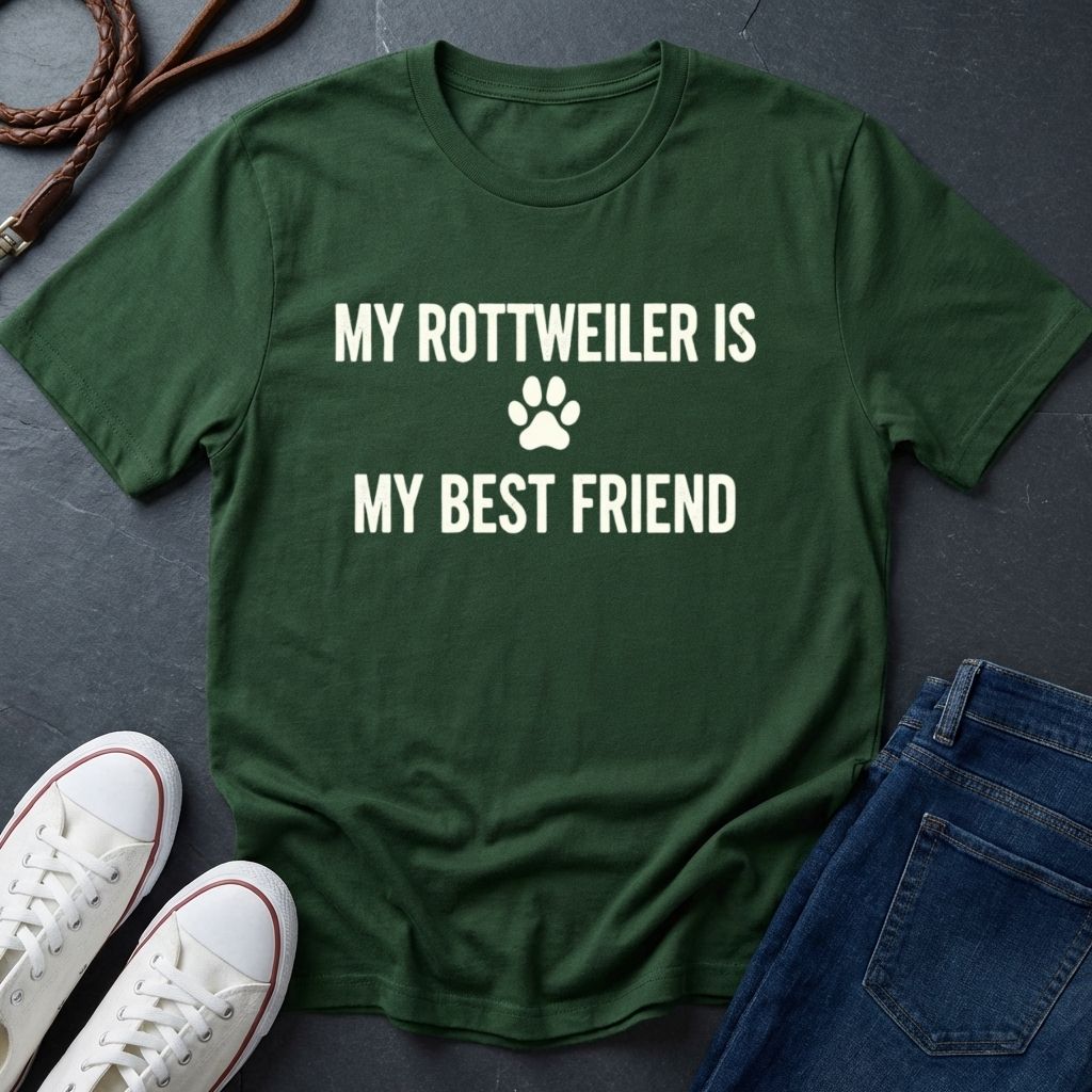 Rottweiler T-Shirt | My Rottweiler Is My Best Friend | Dog Lover Gift