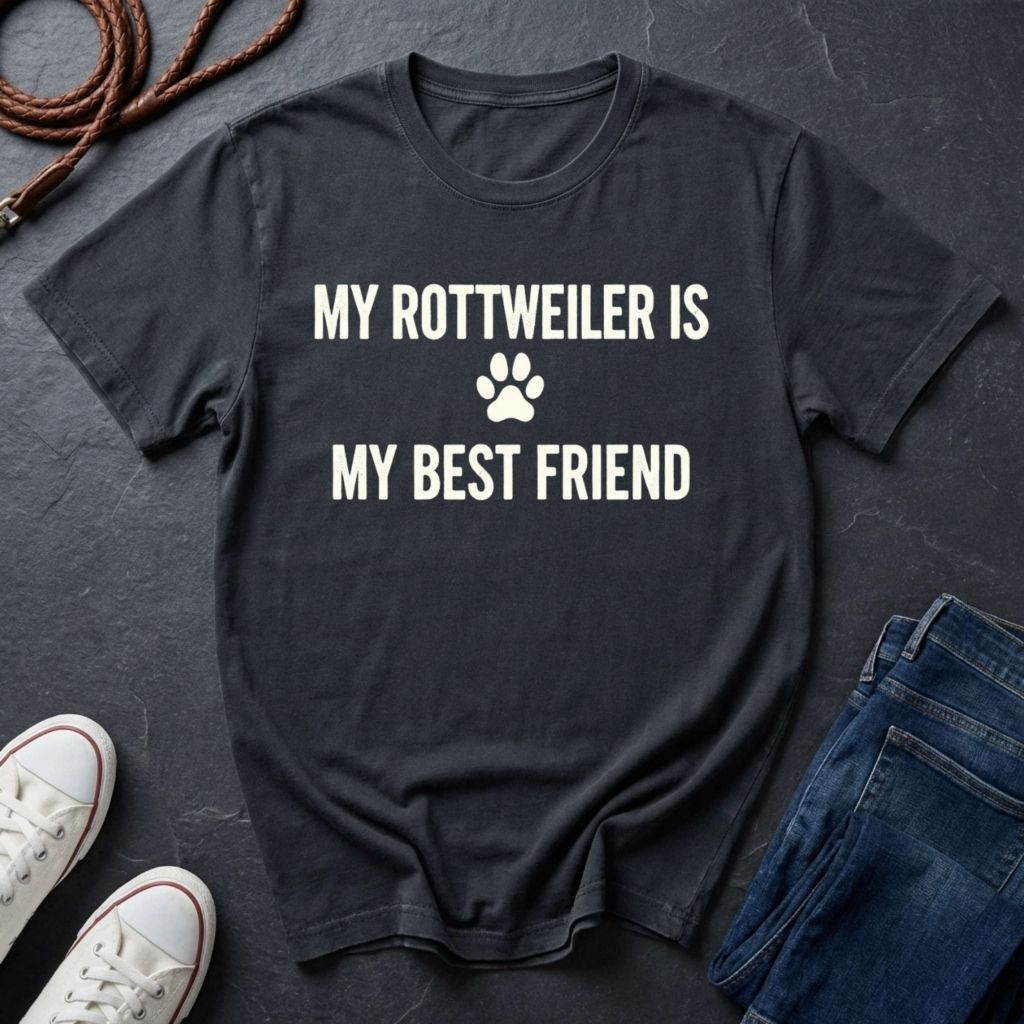 Rottweiler T-Shirt | My Rottweiler Is My Best Friend | Dog Lover Gift