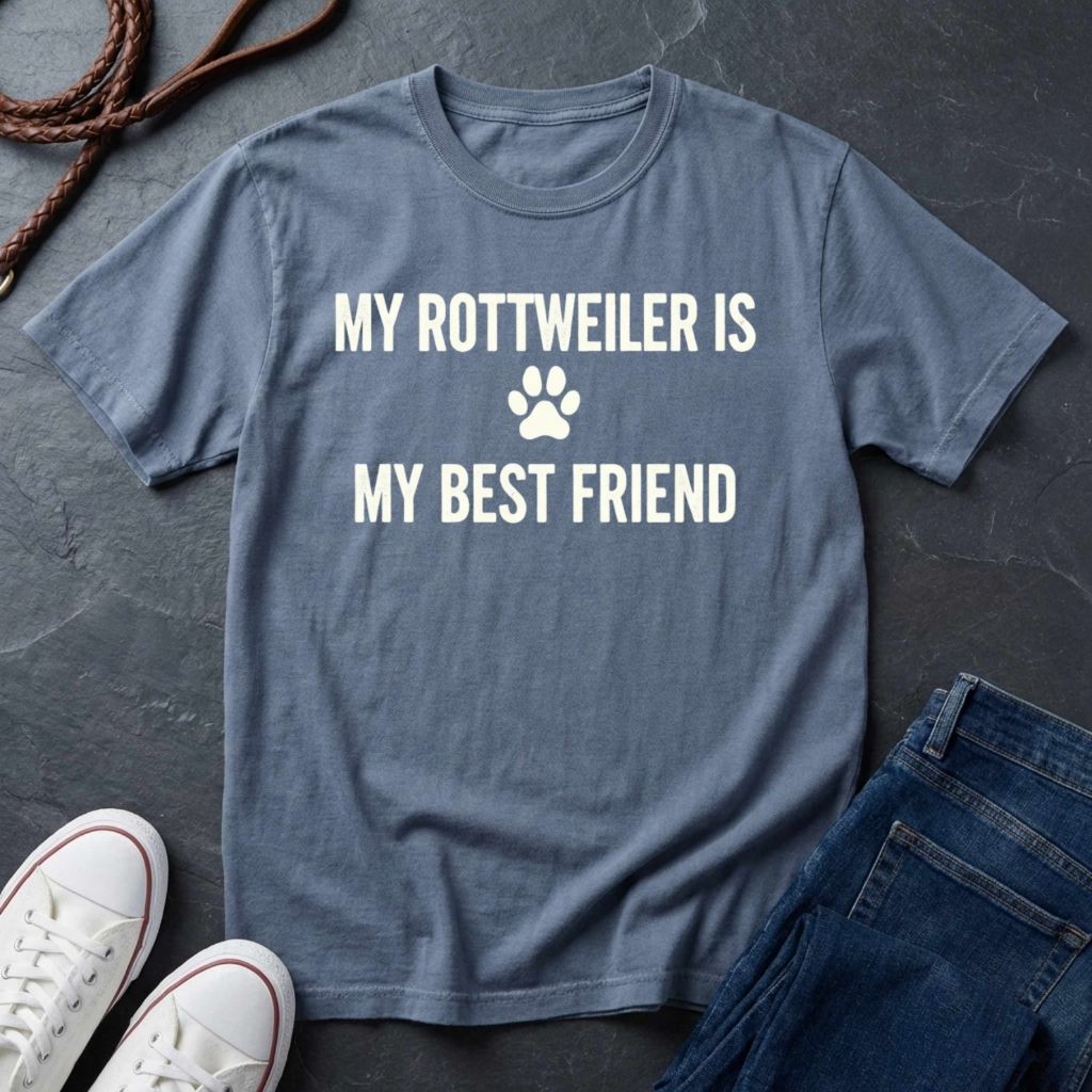 Rottweiler T-Shirt | My Rottweiler Is My Best Friend | Dog Lover Gift
