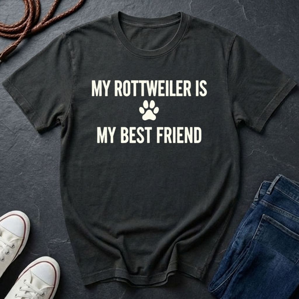 Rottweiler T-Shirt | My Rottweiler Is My Best Friend | Dog Lover Gift