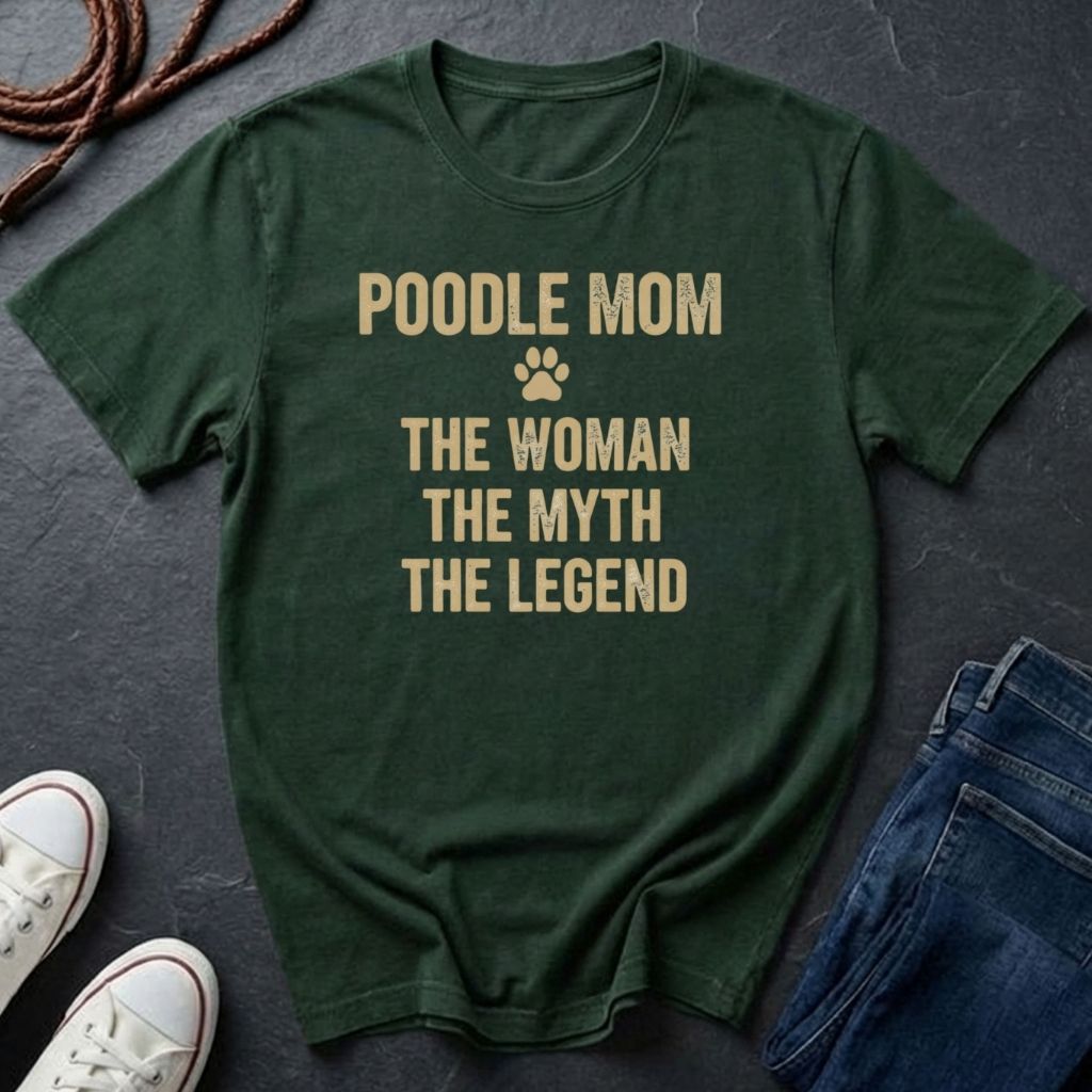 Poodle Mom T-Shirt | The Woman The Myth The Legend | Dog Lover Gift